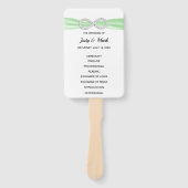 Green Diamond Infinity Wedding Program Fans Handwaaier (Voorkant)