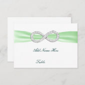 Green Diamond Infinity Wedding Table Place Card Kaart (Voorkant / Achterkant)