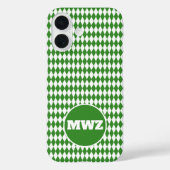 Green Diamond Monogram iPhone Case (Achterkant)