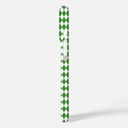 Green Diamond Monogram iPhone Case (Achterkant / Links)