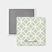 Green Diamond Pattern Personalized Magnet Magneet (Voorkant / Achterkant)