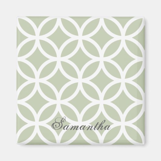 Green Diamond Pattern Personalized Magnet Magneet (Voorkant)