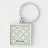 Green Diamond Pattern Persoonlijke Sleutelhanger (Voorkant)