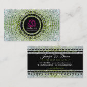 Green Diamonds Luxury Pattern Jewelry Visitekaartje (Voorkant / Achterkant)