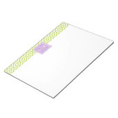 Green Diamonds Pattern en Monogram Notitieblok (Schuin)
