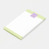Green Diamonds Pattern en Monogram Post-it® Notes (Schuin)