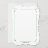 Green die Cut Bracket Art Deco Wedding Invite Kaart (Achterkant)