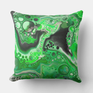 Green Digital Fluid Marmer Art Buitenkussen