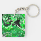 Green Digital Fluid Marmer Art Sleutelhanger (Achterkant)