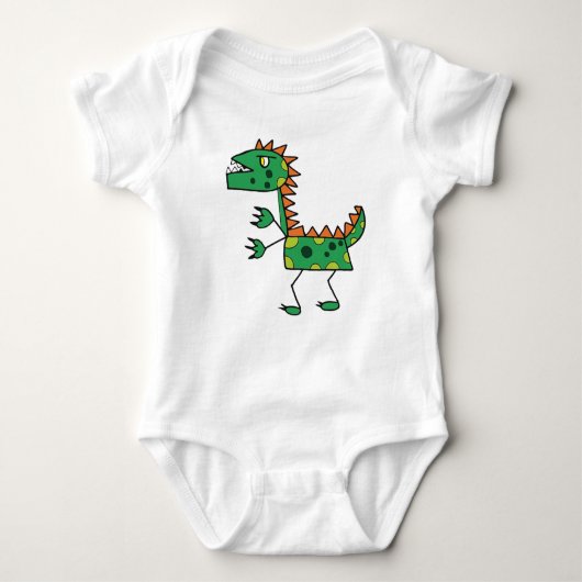 Green Dino Baby Jersey Bodysuit (Voorkant)