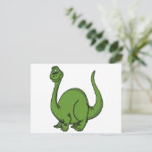 Green Dino Briefkaart (Staand voorkant)