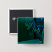 Green Dino Vierkante Button 5,1 Cm (Voorkant /achterkant)