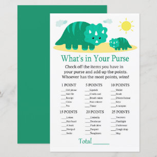 Green Dino Wat zit er in je baby shower met handta