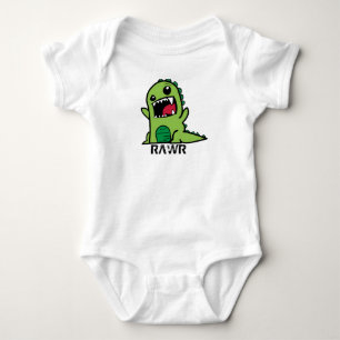 Green Dinosaur-baby Romper