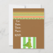 Green Dinosaur Birthday Uitnodiging (Achterkant)