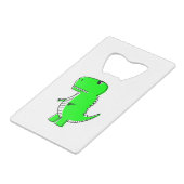 Green Dinosaur Drawing Kredietkaart Flessenopener (Voorkant Gekanteld)