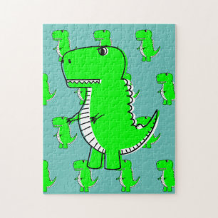 Green Dinosaur Drawing Legpuzzel