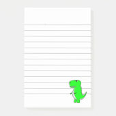 Green Dinosaur Drawing Lined Post-it® Notes (Voorkant)