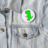 Green Dinosaur Drawing Ronde Button 5,7 Cm (In situ)
