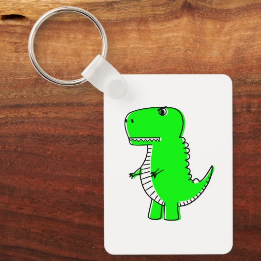 Green Dinosaur Drawing Sleutelhanger (Voorkant)