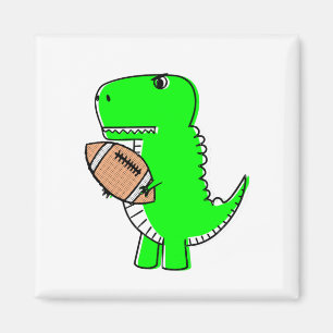 Green Dinosaur houdt van Football Magneet
