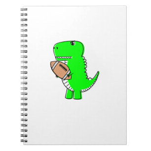 Green Dinosaur houdt van Football Notitieboek