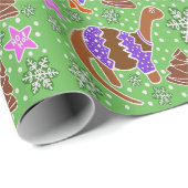 Green Dinosaur Kerstmis Cadeaupapier (Rol Hoek)