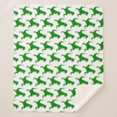 Green Dinosaur Kerstmis Sherpa Deken (Voorkant)