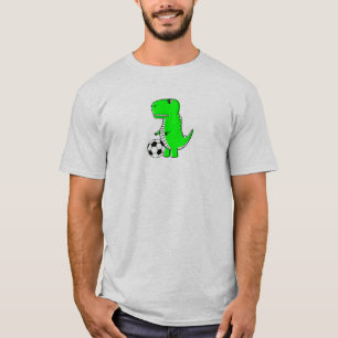 Green Dinosaur Loves Soccer T-shirt