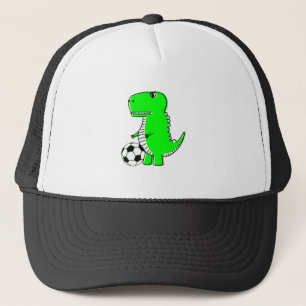 Green Dinosaur Loves Soccer Trucker Pet