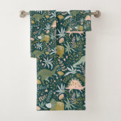Green Dinosaur Pattern Bad Handdoek (Insitu)