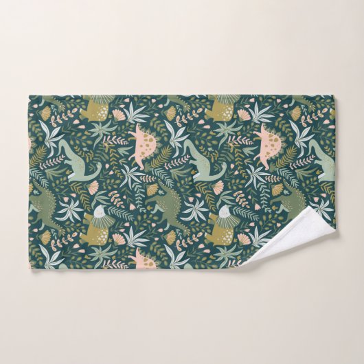 Green Dinosaur Pattern Bad Handdoek (Handdoek)