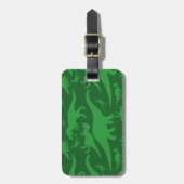 Green Dinosaur Pattern Bagagelabel (Voorkant verticaal)