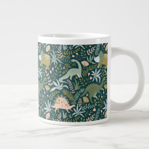 Green Dinosaur Pattern Extra Grote Beker