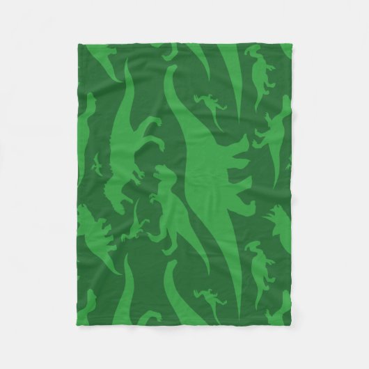 Green Dinosaur Pattern Fleece Deken (Voorkant)