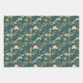 Green Dinosaur Pattern Inpakpapier Vel (Voorkant 3)