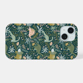 Green Dinosaur Pattern iPhone 15 Hoesje (Achterkant horizontaal)