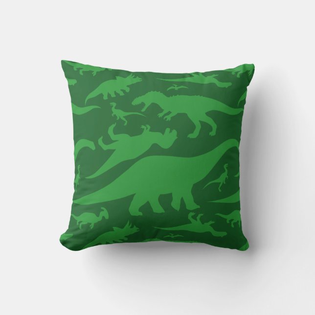 Green Dinosaur Pattern Kussen (Voorkant)