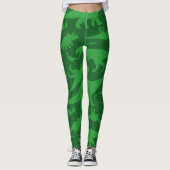 Green Dinosaur Pattern Leggings (Voorkant)