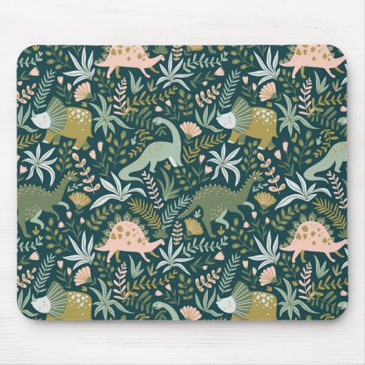 Green Dinosaur Pattern Muismat (Voorkant)