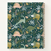 Green Dinosaur Pattern Notitieboek (Achterkant)