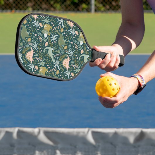 Green Dinosaur Pattern Pickleball Paddle (Insitu)