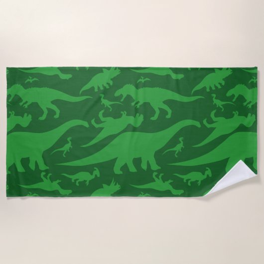 Green Dinosaur Pattern Strandlaken (Voorkant)