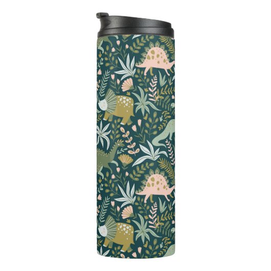 Green Dinosaur Pattern Thermosbeker (Geroteerd rechts)