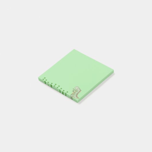 Green Dinosaur Post-it notes, notes collantes (Incliné)