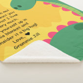 Green Dinosaur Sherpa Blanket met Custom Message Deken (3/4)