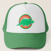 Green Dinosaur Triceratops Trucker Pet (Voorkant)