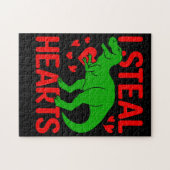 Green Dinosaur Valentijn I Steal Hearts Legpuzzel (Horizontaal)