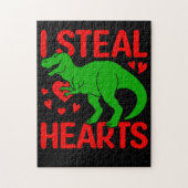 Green Dinosaur Valentijn I Steal Hearts Legpuzzel (Verticaal)