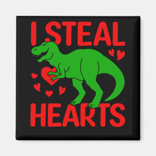 Green Dinosaur Valentijn I Steal Hearts Magneet